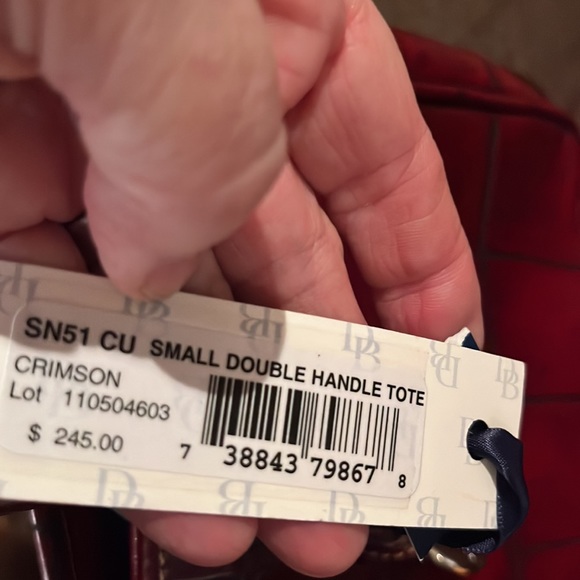 Dooney and Bourne Croc Embossed! Brand New with Tags! Crimson Color! - Picture 4 of 9